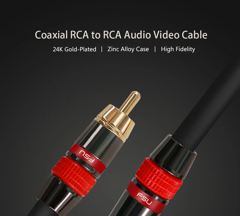 Coaxial Digital Audio RAC Cable SPDIF RCA to RCA Cable Audio Video Male for DVD Projector TV Speaker Amplifier 0.5M 1M 2M 3M 5M
