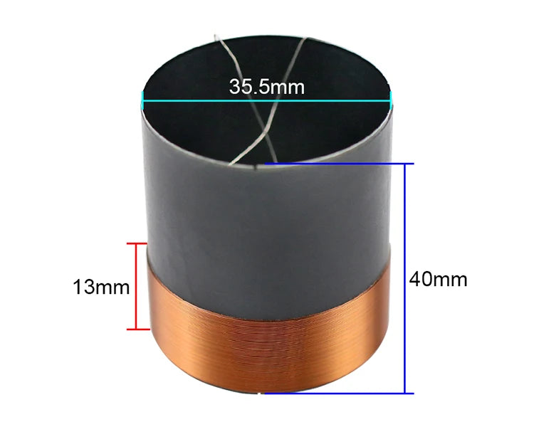 35.5MM Bass Voice Coil Black Aluminum Skeleton Copper Wires 100W-250W High Power Voice Coil For Speaker Accessories 6-8OHM 2pcs