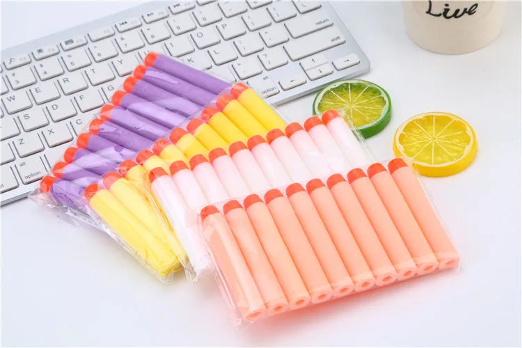 30pcs 7.2*1.3cm Soft Refill Foam Bullet Darts for Nerf N-Strike Mega Centurion Kids Toy Gun