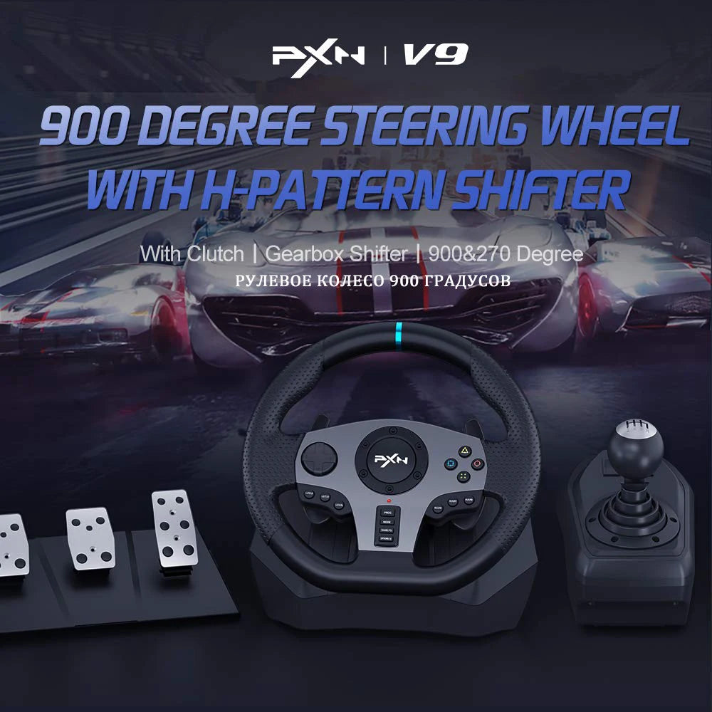 PXN V9 Gen2/V9 Gaming Steering Wheel 270°/900° Racing Simulator for PS4,PS3,PC Windows 7/8/10/11,Xbox One,Xbox Series X/S