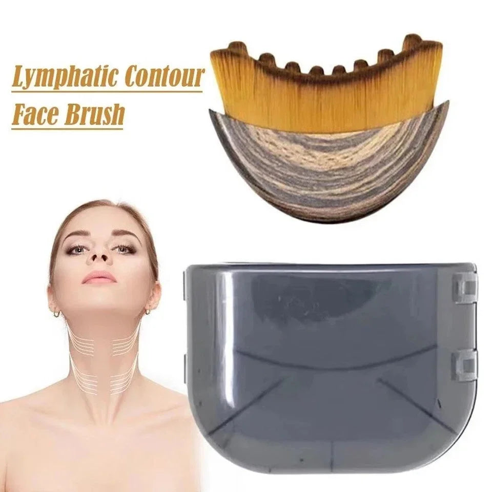 Portable Lymphatic Contour Face Brush Chin Reduce Puffiness Facial Sculpting Tool Round Single Contour Face Brush Dry Brush