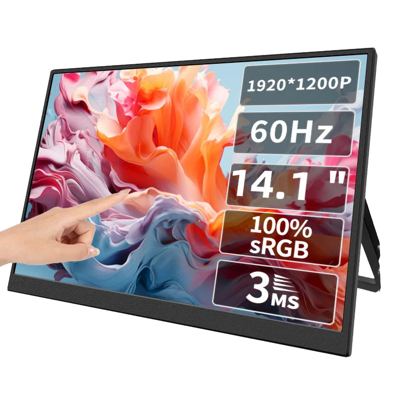 15.6 Inch Portable Monitor FHD 1080P Full HD with Multi Touch Screen USB Plug and Play for Laptop Mobile Gaming Monitor