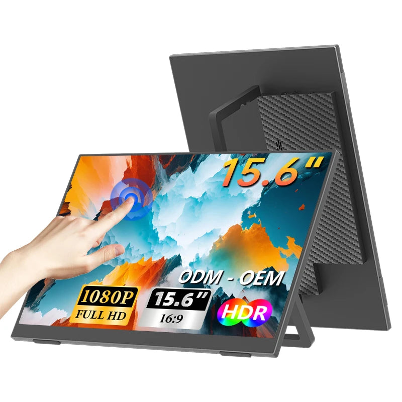 14 '' Portable IPS Monitor 1920x1200 Resolution Screen Touch or Non-Touch Option HD Type-C Mobile Office & Gaming Display