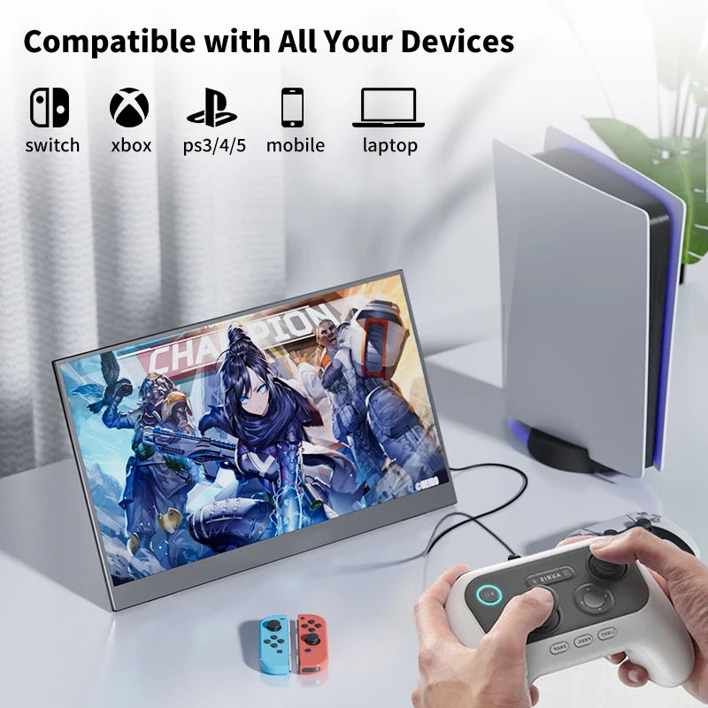 14 '' Portable IPS Monitor 1920x1200 Resolution Screen Touch or Non-Touch Option HD Type-C Mobile Office & Gaming Display