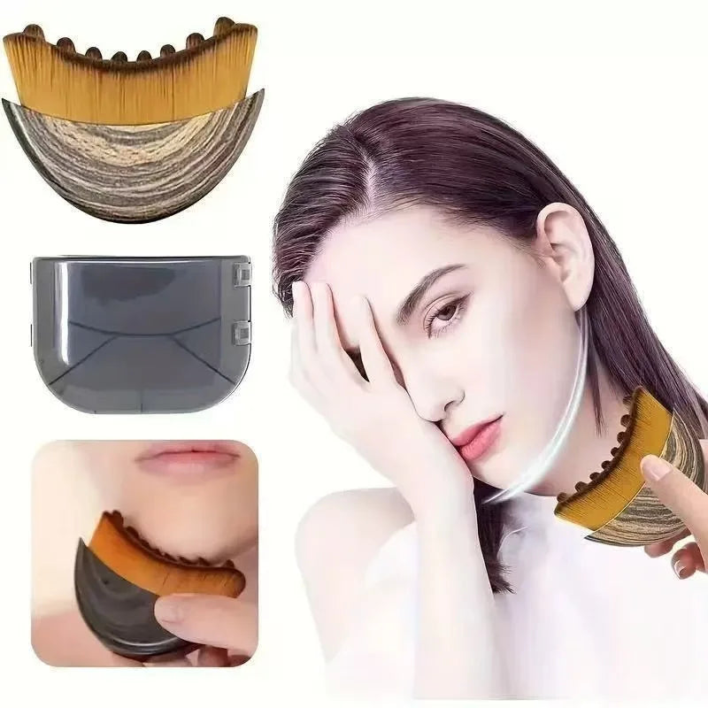 Portable Lymphatic Contour Face Brush Chin Reduce Puffiness Facial Sculpting Tool Round Single Contour Face Brush Dry Brush