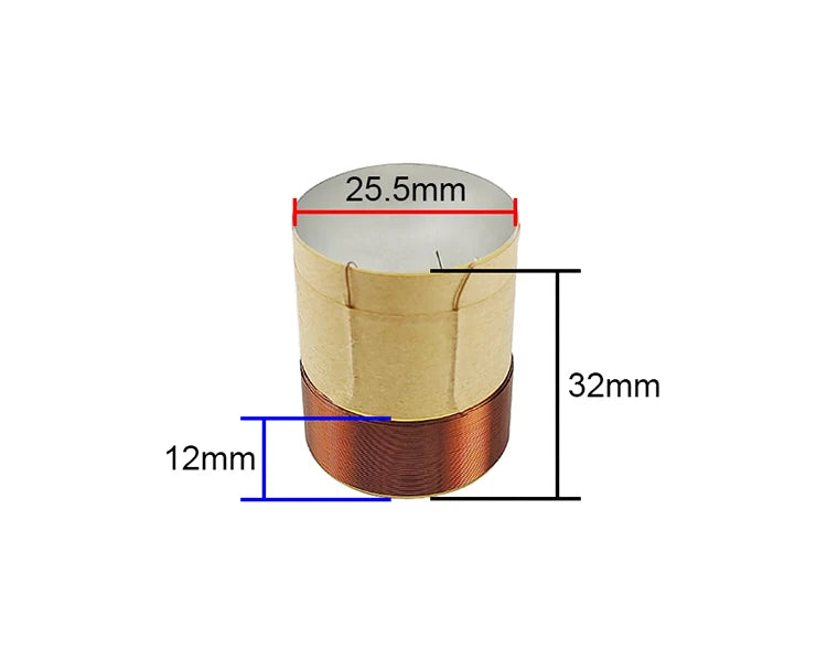 GHXAMP 25.5mm 4ohm Speaker Voice Coil Mid-bass Repair Loudspeaker Coil 2PCS