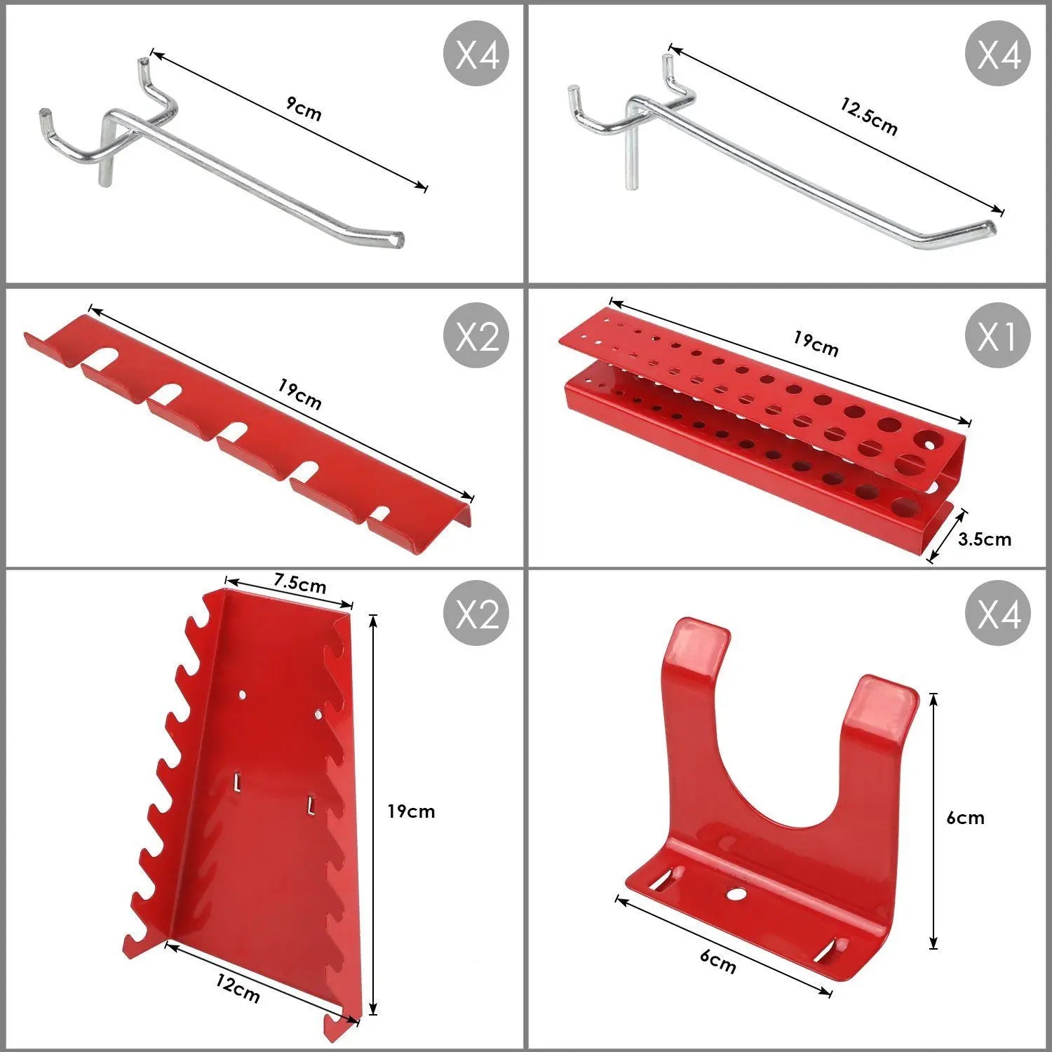 117x55cm Metal Pegboard Wall Organizer with Hooks 17PCS Kit, Garage Storage Bins, and Panel Tool Organizer Pegboard Wall Control
