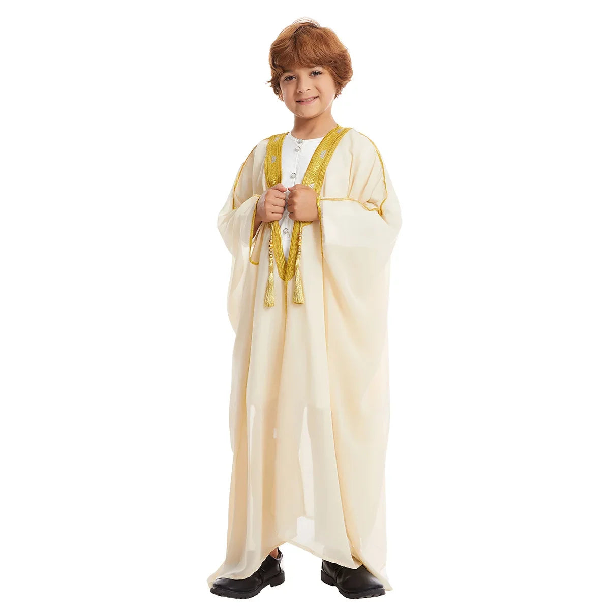 Muslim Saudi Arabian Boy Abaya Children Praying Islamic Clothing Kimono Middle Eastern Teen Dress Dubai New Fashion Classic