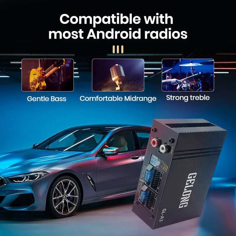 Junsun 4×80W DSP Car Power Amplifier Audio Processor Plug-and-Play Upgrade Deep Bass & Subwoofer Output Improve Sound Quality