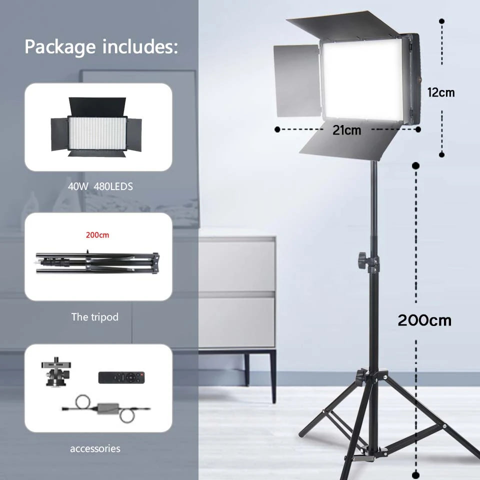 LED Photo Studio Light For Youbute Game Live Video Lighting On Camera 40W/50W Portable Video Recording Photography Panel Lamp