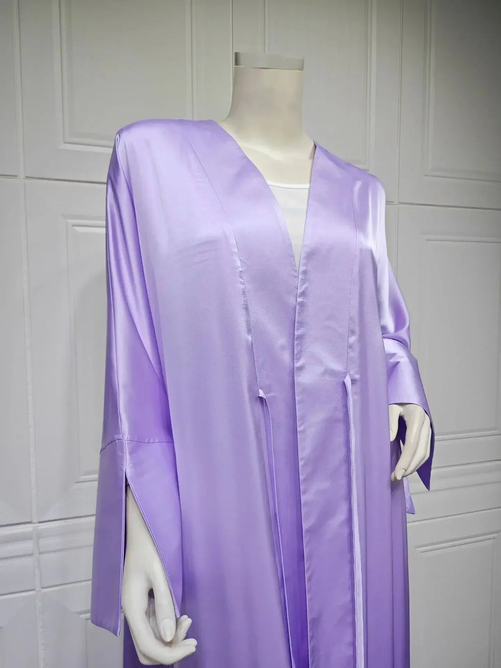 Muslim Women Pink Satin Kimono Abaya Damen Dubai Elegant Luxury Kaftan Modest Dress Islam Caftan Marocain Robe Femme Musulmane