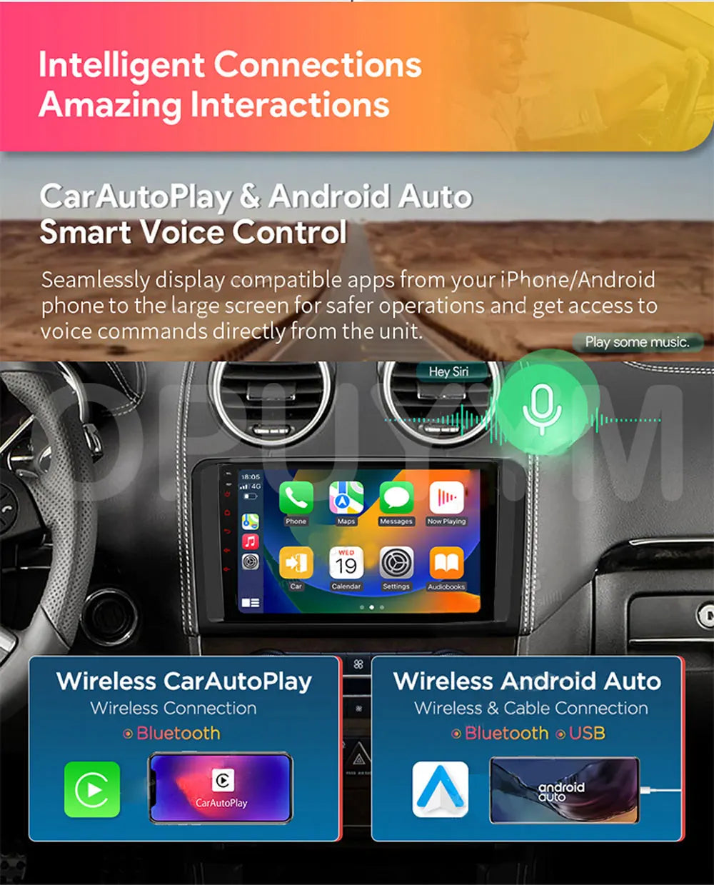 Android 14 For Hyundai i10 2 2013 -2018 LHD 2K QLED Stereo Car Radio Multimedia Video Player GPS AI Voice CarPlay 4G Navigation