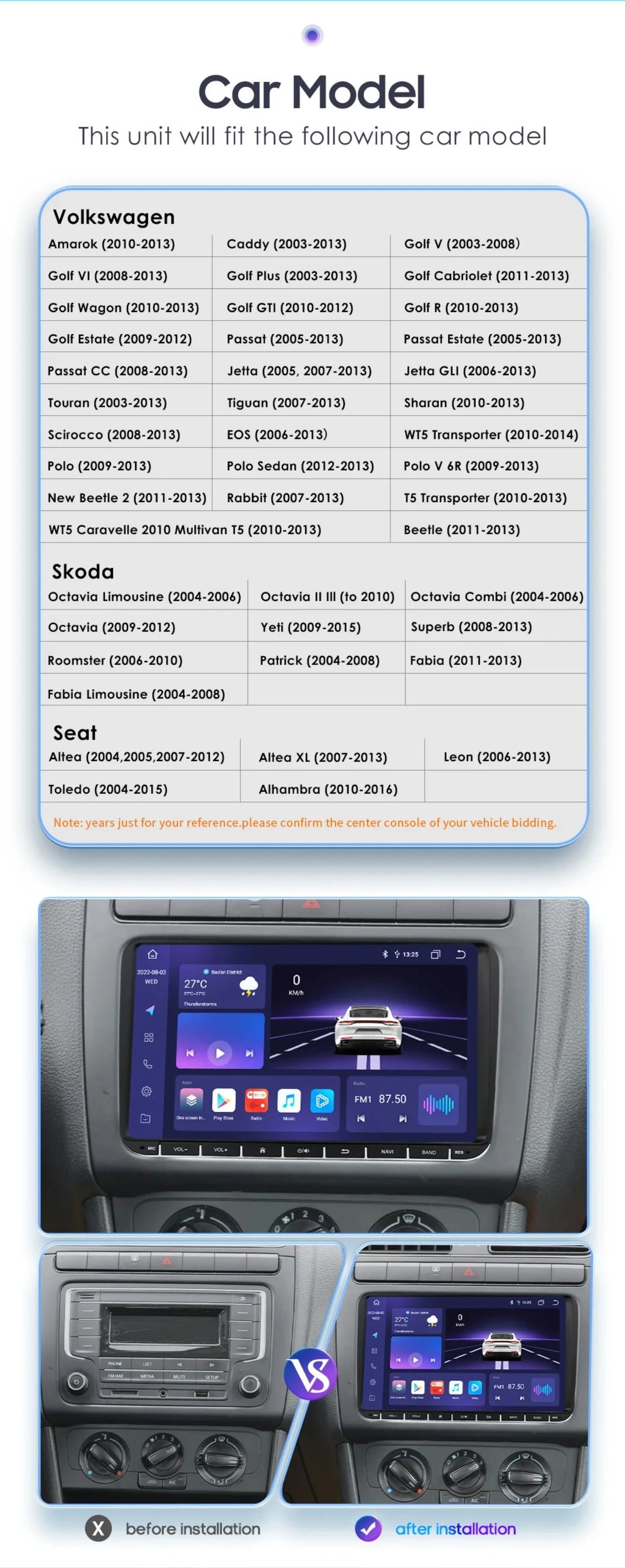 Hizpo 2din Carplay Android 14 UIS7862 Car Radio Multimedia Player for Volkswagen Golf Polo Tiguan Passat B7 B6 SEAT Leon DSP RDS