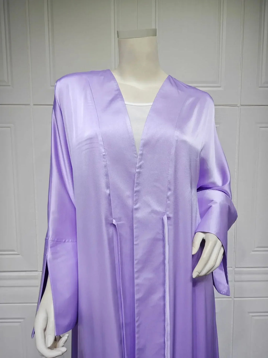 Muslim Women Pink Satin Kimono Abaya Damen Dubai Elegant Luxury Kaftan Modest Dress Islam Caftan Marocain Robe Femme Musulmane