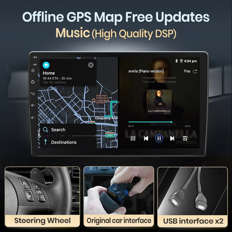 Junsun Android14 Car Radio For Merced Benz Smart Fortwo 451 2005-2010 Stereo for Apple Wireless CarPlay Multimedia GPS FM RDS 4G