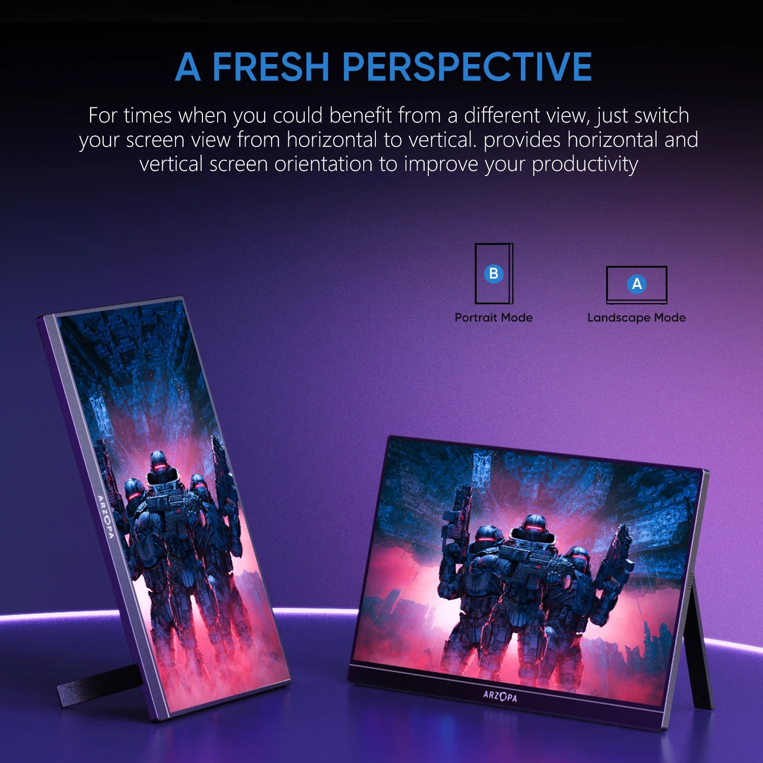 ARZOPA 16.1 inch 100% sRGB 144Hz Portable Monitor Gaming Laptop Display with Type C Mini HDMI For PS/Steam/Deck/Switch/PC/Mac