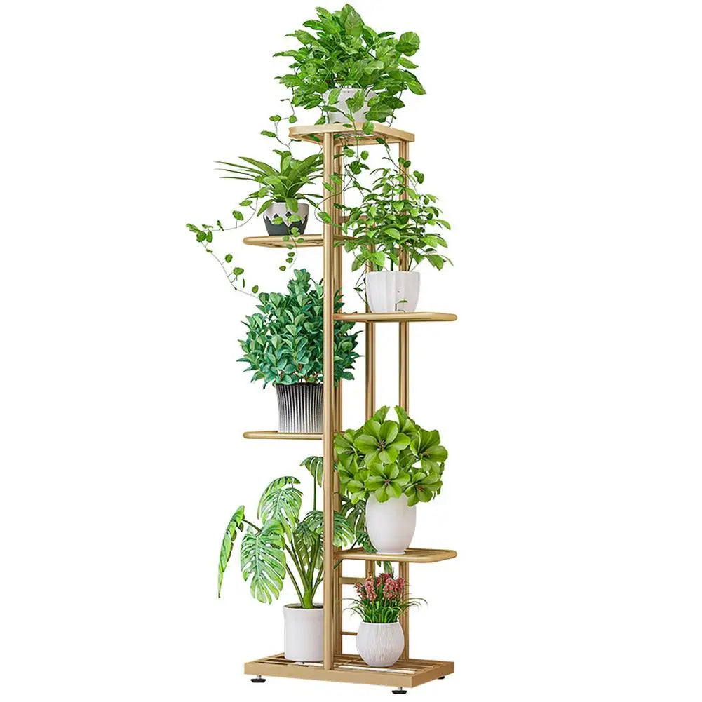 6 Tier Plant Shelves Iron Potted Flower Plant Stand Rack Multiple Flower Pot Holder Shelf Indoor Outdoor Planter Display