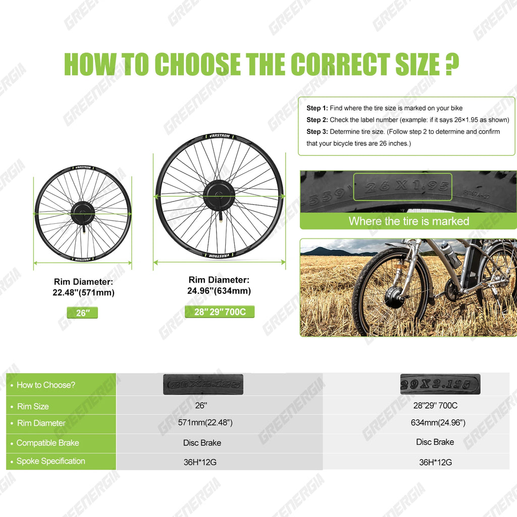 Bafang 48V 500W Front Rear Hub Motor Brushless Gear Bicycle Electric Bike Conversion Kit 20-29 Inch 700C Wheel Drive Engine