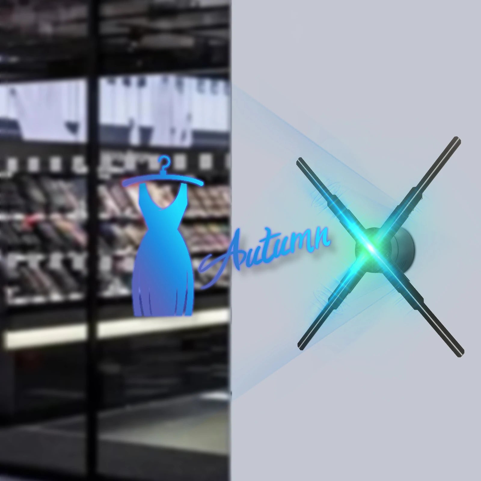 3D Hologram LED Fan 552*LED Beads Commercial/Advertising Display with WiFi Remote & APP Control Multi-Scene Application