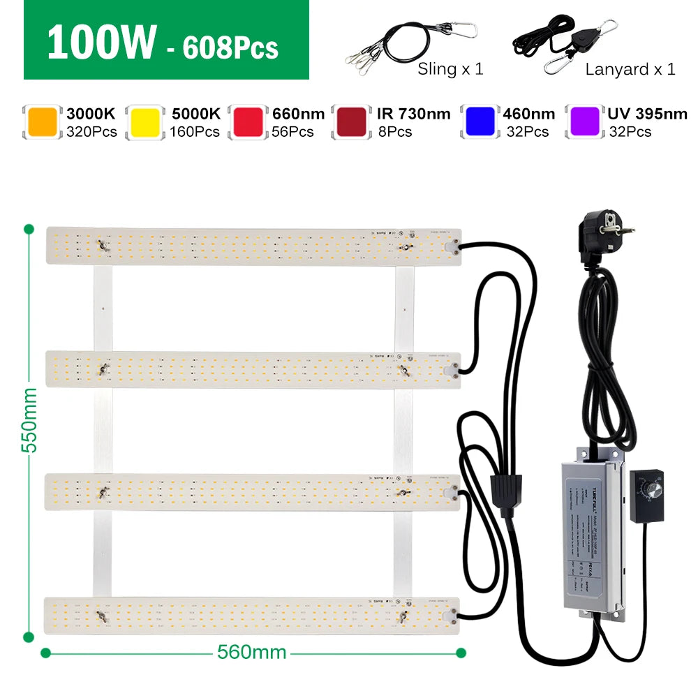 100W 200W Full Spectrum LED Grow Light AC100-277V LM281B For Plants Veg Flowers Greenhouses Plant Tent Growing Lamp