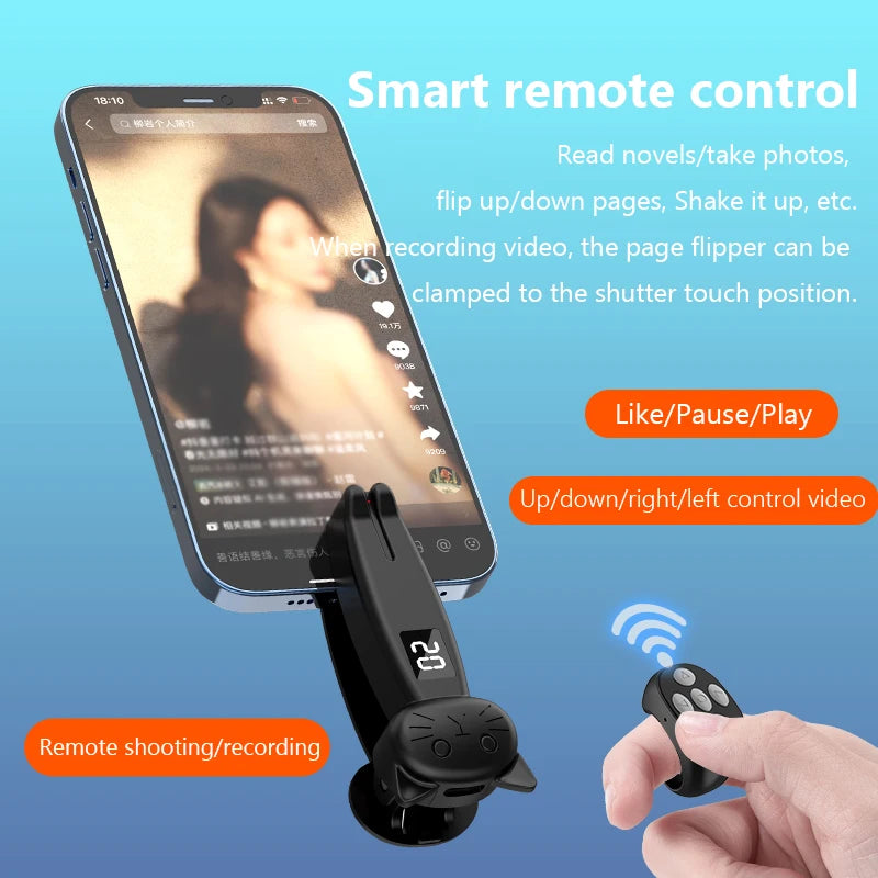 Automatic Screen Clicker Electric Auto Page Turner for Kindle Paperwhite BT5.3 Remote Control Camera Finger Clicking Device