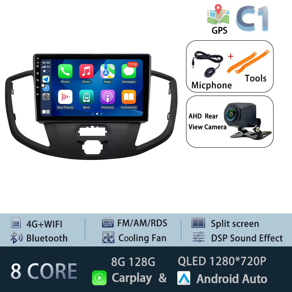Android 15 for Ford Transit 2015 - 2018 Qualcomm Snapdragon Navigation 4G WIFI  Multimedia Player Auto Carplay auto BT