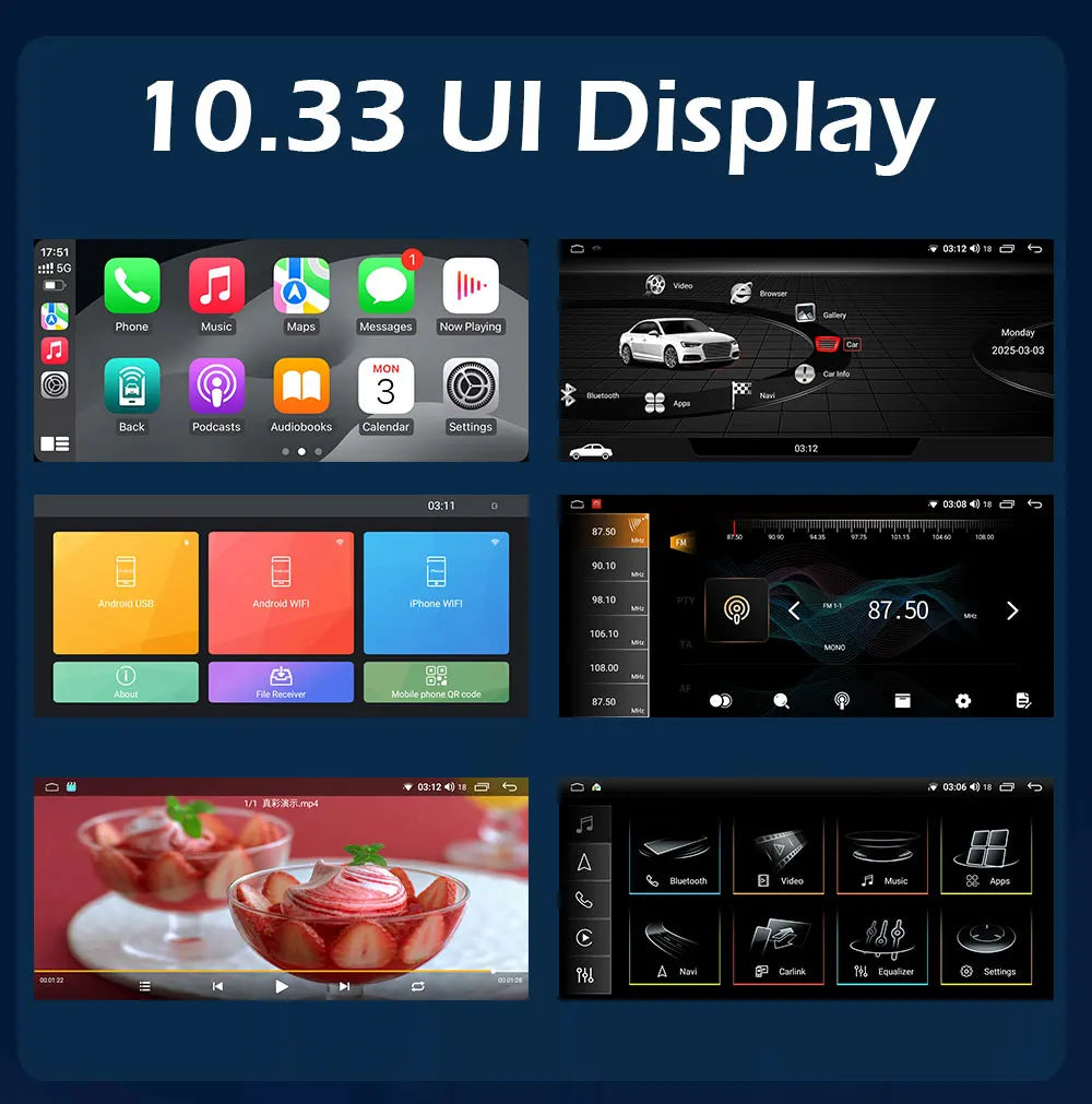 Android OS Car Radio for Audi Q3 2013 2014 2015 2016- 2018 Video Multimedia Player 4G GPS Navi Carplay Auto Accessories DSP BT