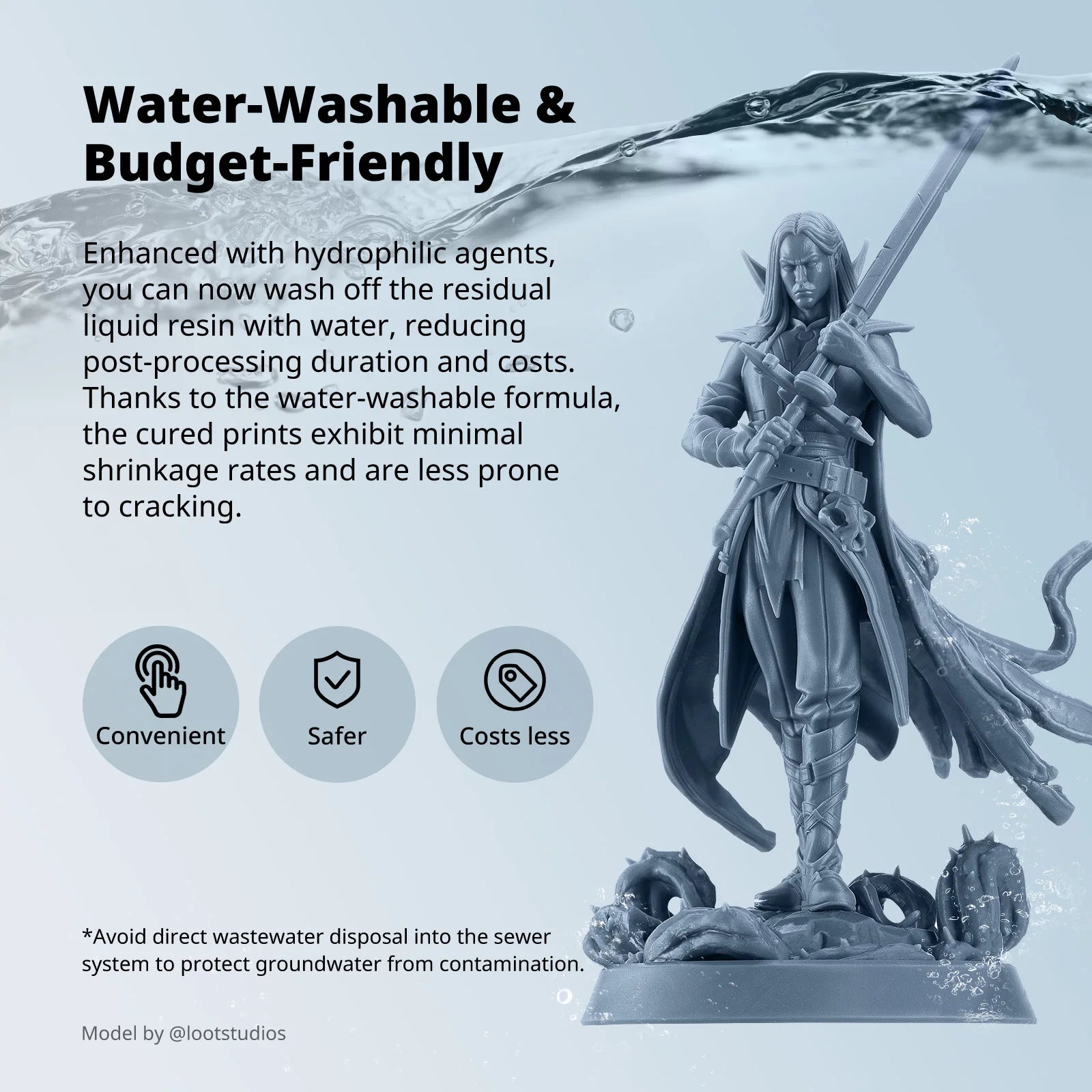ANYCUBIC 3KG ABS-Like Resin 3.0 Water-Washable UV 405nm Photopolymer Resin 3D Resin High Precision for LCD 3D Printer