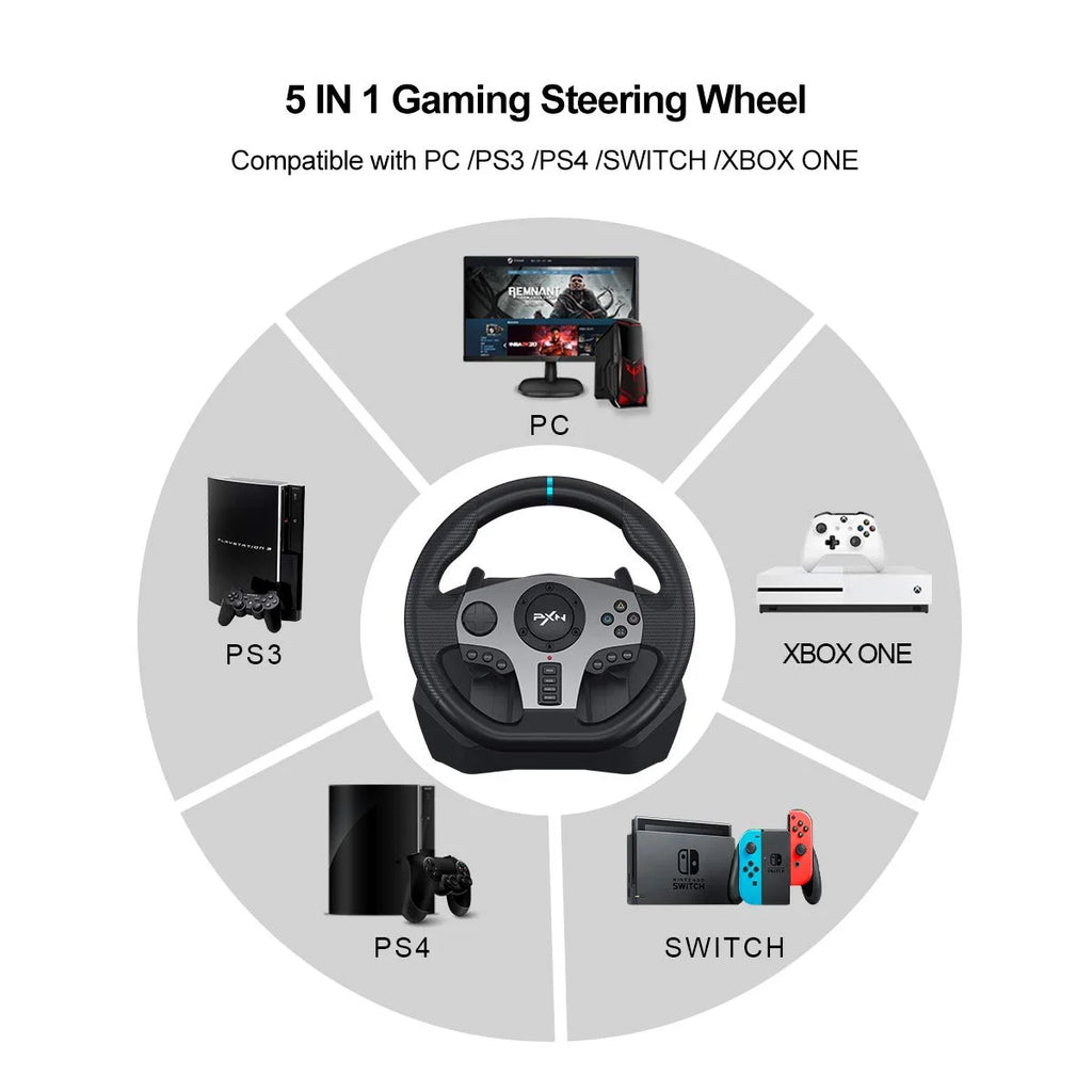 PXN V9 Gen2/V9 Gaming Steering Wheel 270°/900° Racing Simulator for PS4,PS3,PC Windows 7/8/10/11,Xbox One,Xbox Series X/S