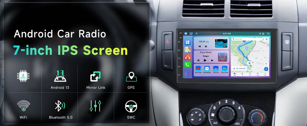Car Radio 2 Din Multimedia Video Player Carplay Android Auto Android 13 Universal 7 Inch 2 din android Navigation Auto Stereo
