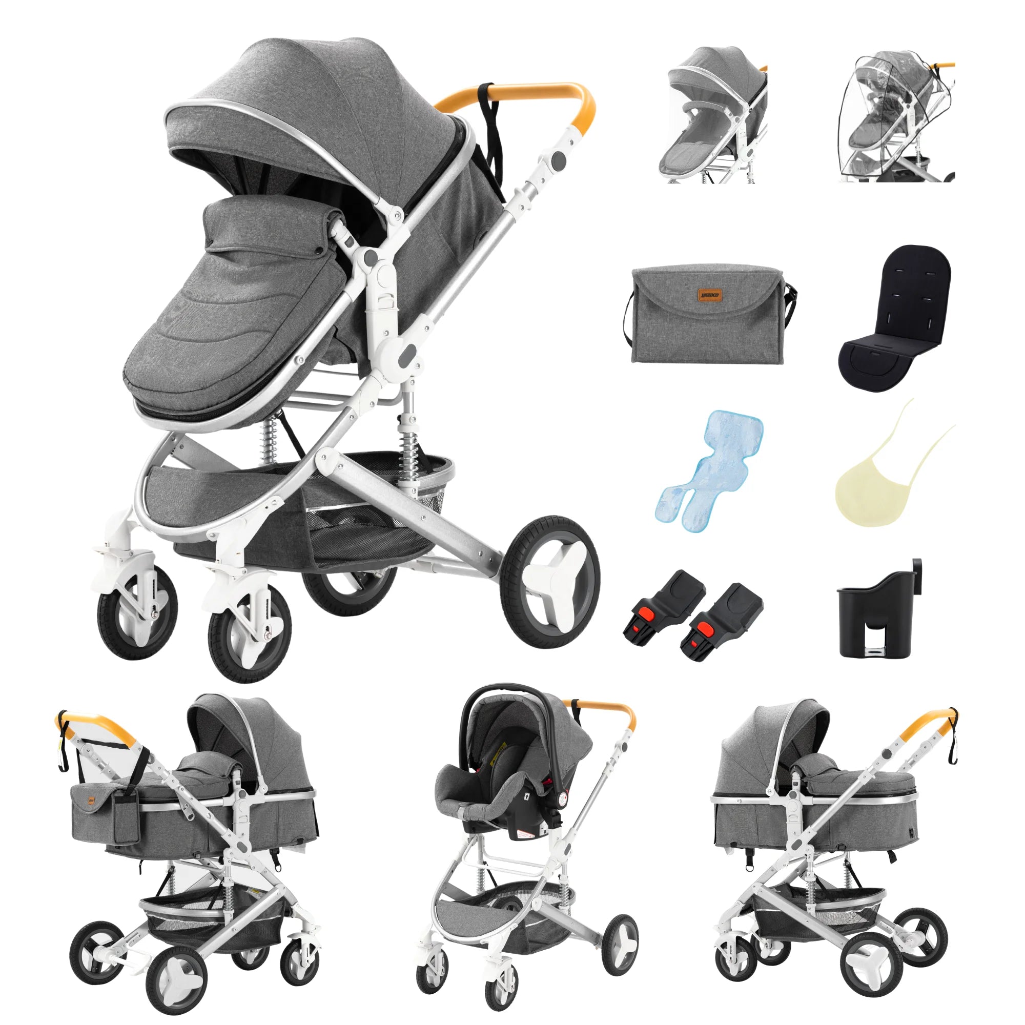 Baby Stroller 3 in 1 Multifunctional Stroller Easy Folding Travel Portable Baby Carriage Safety Seat EU Standard Free Shipping