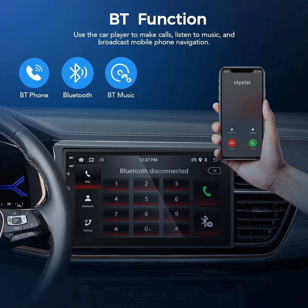 Car Radio 2 Din Multimedia Video Player Carplay Android Auto Android 13 Universal 7 Inch 2 din android Navigation Auto Stereo