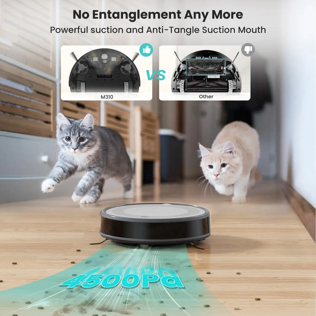 Lefant M310 Robot Vacuum Cleaner, 4500PA Powerful Suction, 180 Minutes, App/Alexa Control, Ideal for Pet Hair and Hard Floors