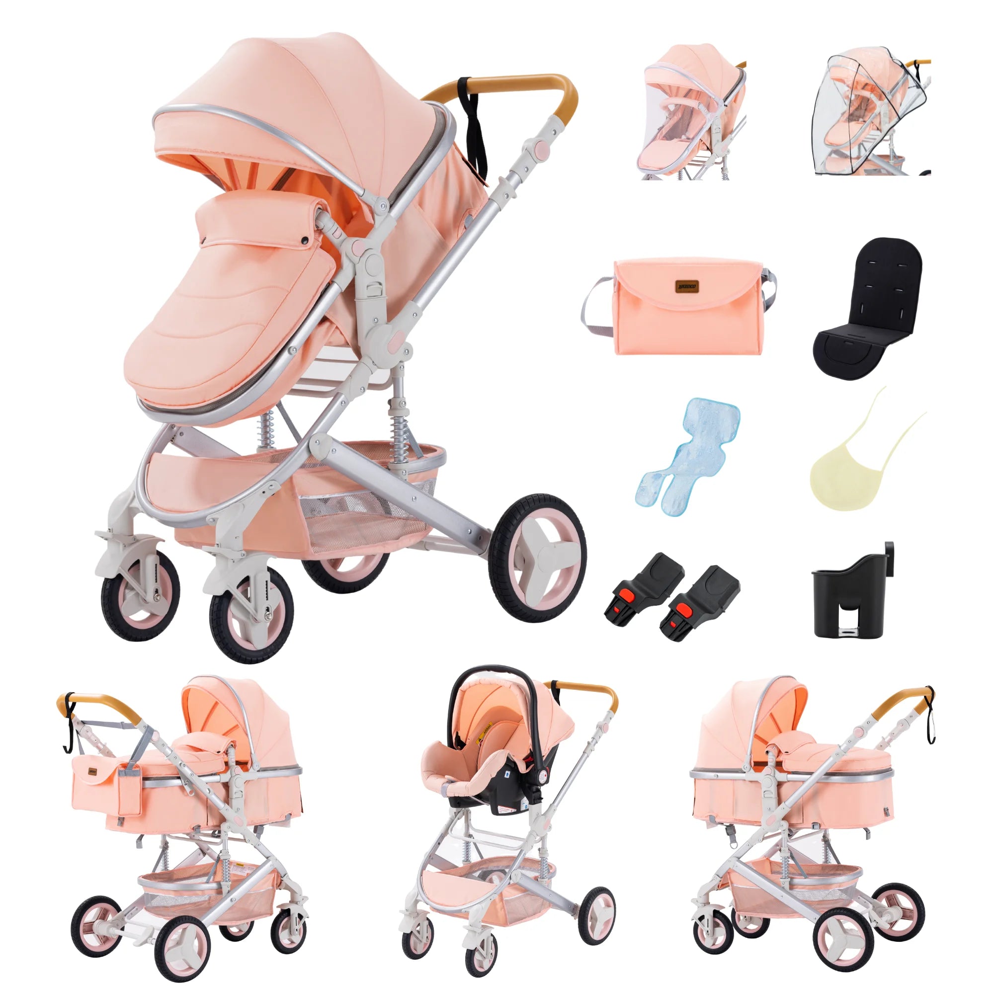 Baby Stroller 3 in 1 Multifunctional Stroller Easy Folding Travel Portable Baby Carriage Safety Seat EU Standard Free Shipping