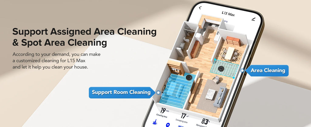 Lubluelu L15 Max  Robot Vacuum Mop Combo 5500Pa Robot Vacuum Auto-Charging  5 Maps 24 No-go Zones 3 In 1 Robot Vacuum Cleaner
