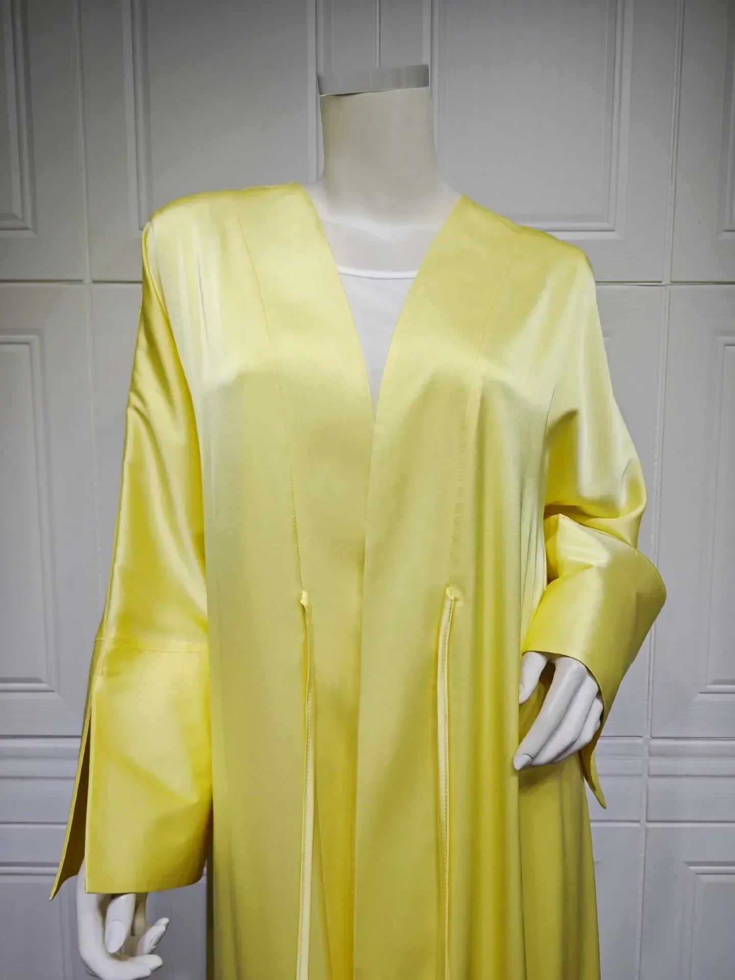 Muslim Women Pink Satin Kimono Abaya Damen Dubai Elegant Luxury Kaftan Modest Dress Islam Caftan Marocain Robe Femme Musulmane