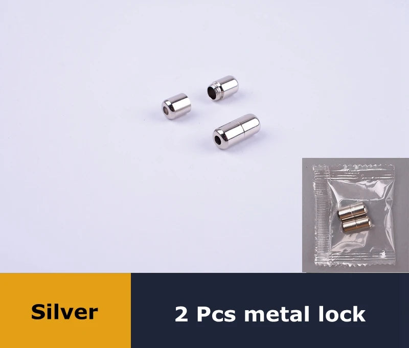 Round Shoelaces Capsule Buckle Aluminum Shoe Laces Without Ties Metal Lock Children And Adults Sneakers Shoelace Accessories