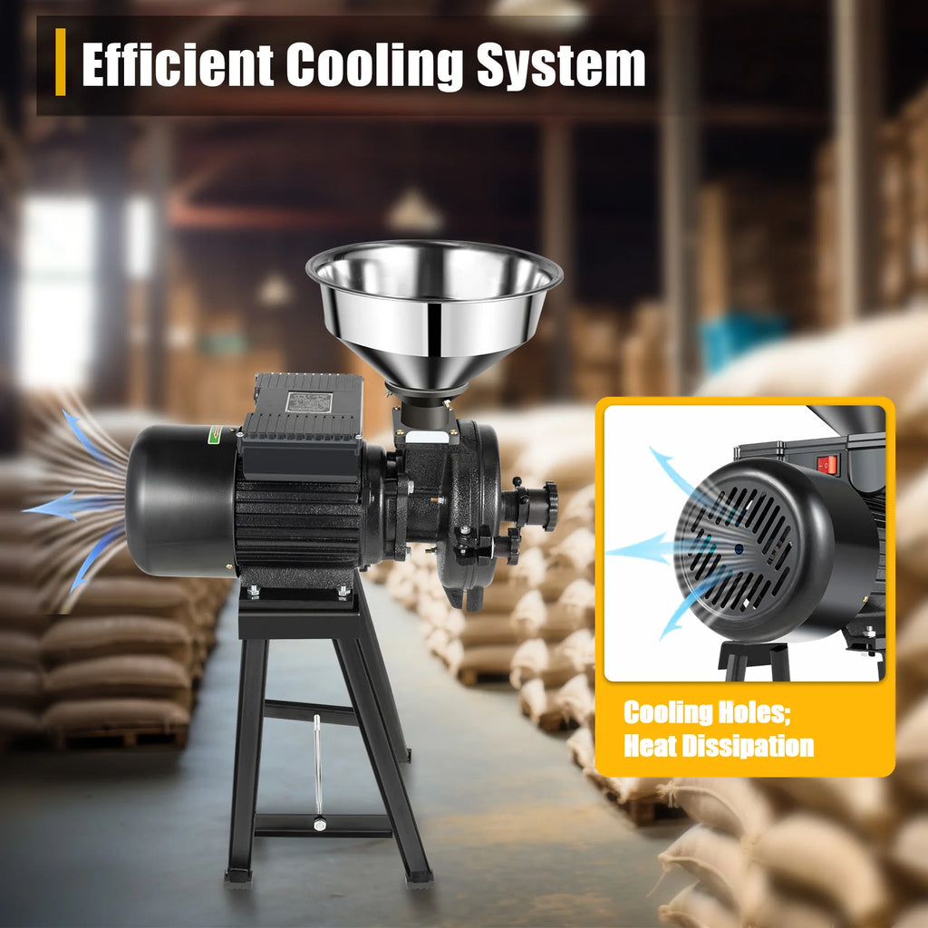 Electric Grain Mill,Dry Grain Wheat Grinder Coffee Bean Milling  and Grinding Machine ,with Stainless Steel Funnel,110/220V