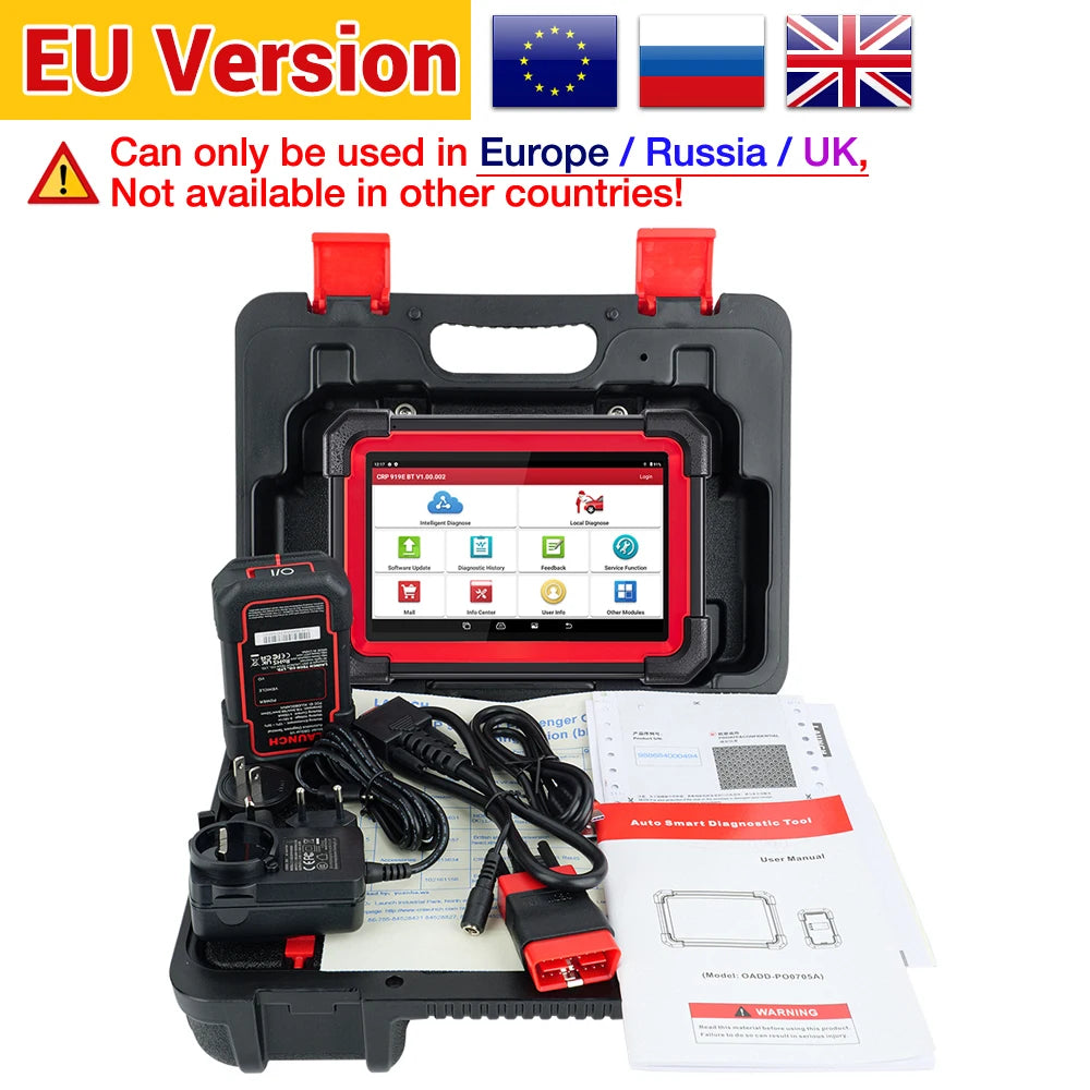 LAUNCH X431 CRP919E BT Car Diagnostic Tool OBD2 Scanner DBScar VII VCI Auto with Active Test ECU Coding CANFD DOIP 31+ Reset