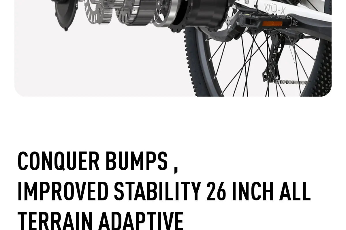 Cysum X-City Adult E-Bike 250W E-Bike for Men 48V 10.4ah Battery 26-Inch Tyre City E-Bike