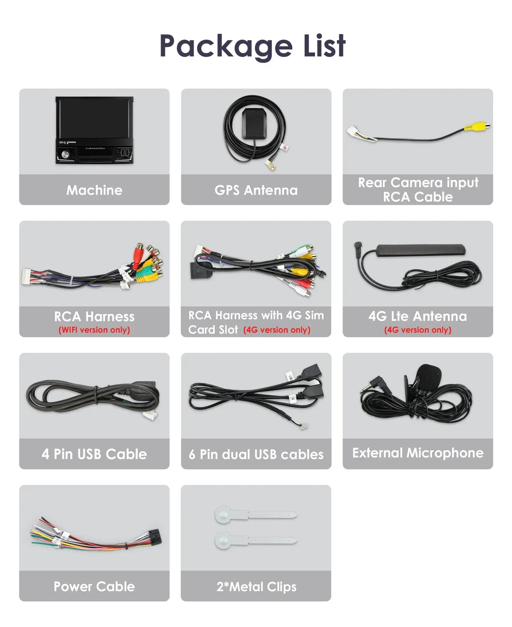 Android 14 Quad Core 2G 32G Single 1 Din Car Autoradio Player Universal Retractable Screen Car Radio WiFi MP5 Car GPS Navigation