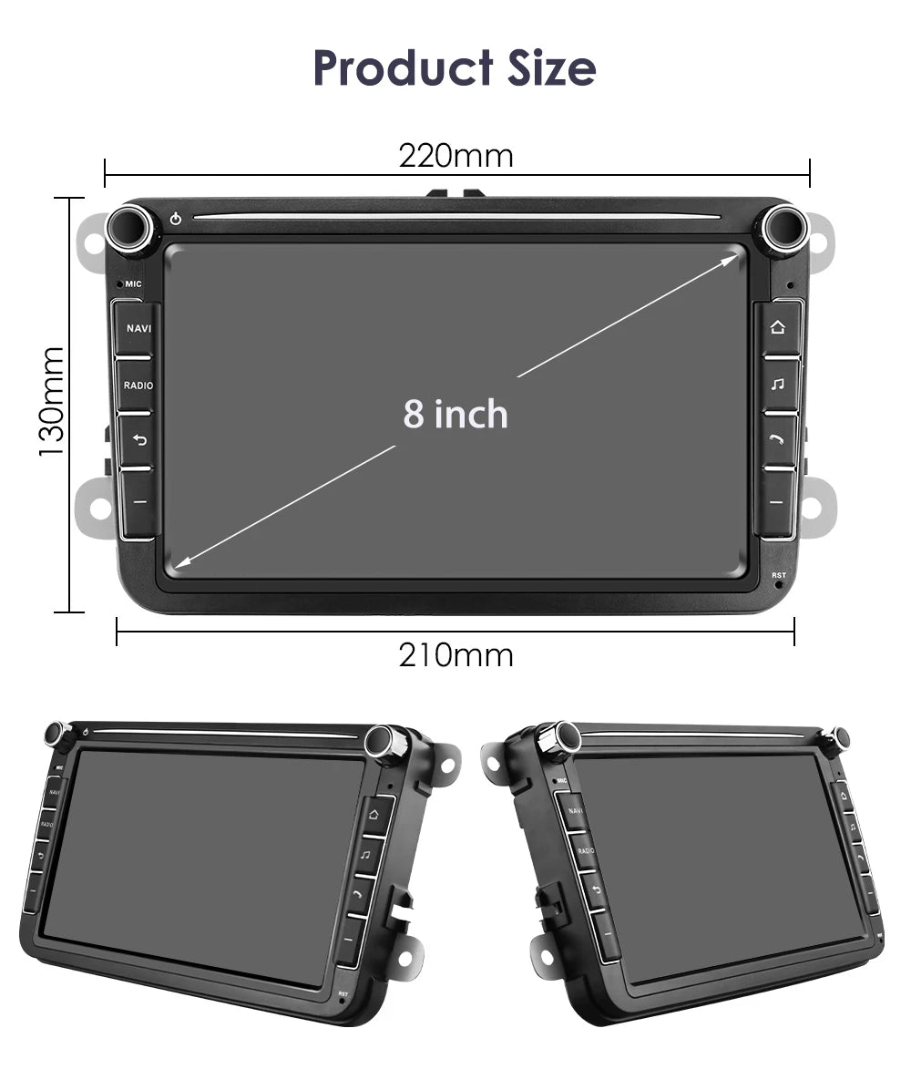 For Volkswagen Passat B6 VW Golf 5 Transporter Polo Jetta Skoda Seat Android 14 Carplay 2 Din Car Radio Multimedia Player GPS 4G