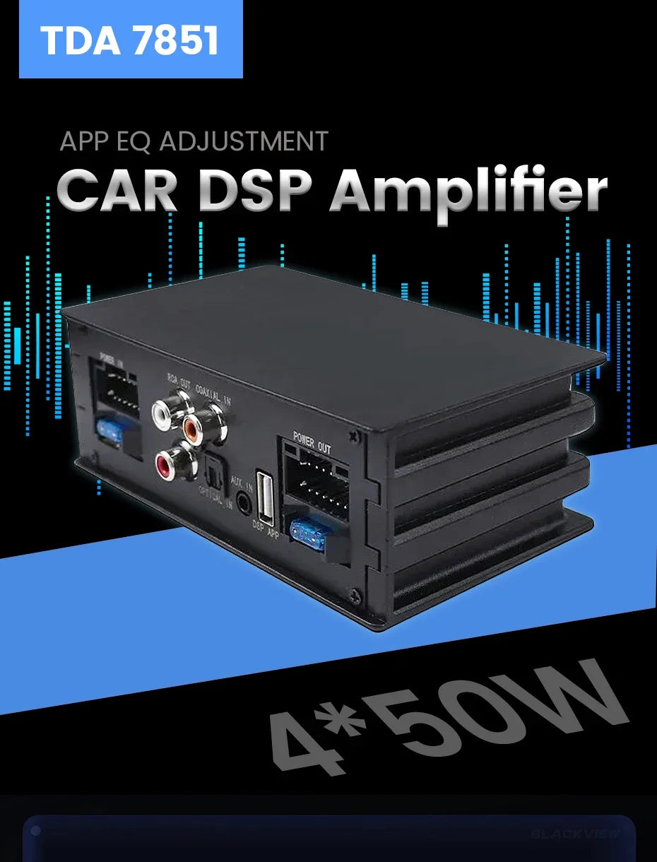 Android Radio DSP Audio Processor 4*80W Amplify Automotive Sound Modules Electronics Stereo Amplifer APP Automobiles Car Parts