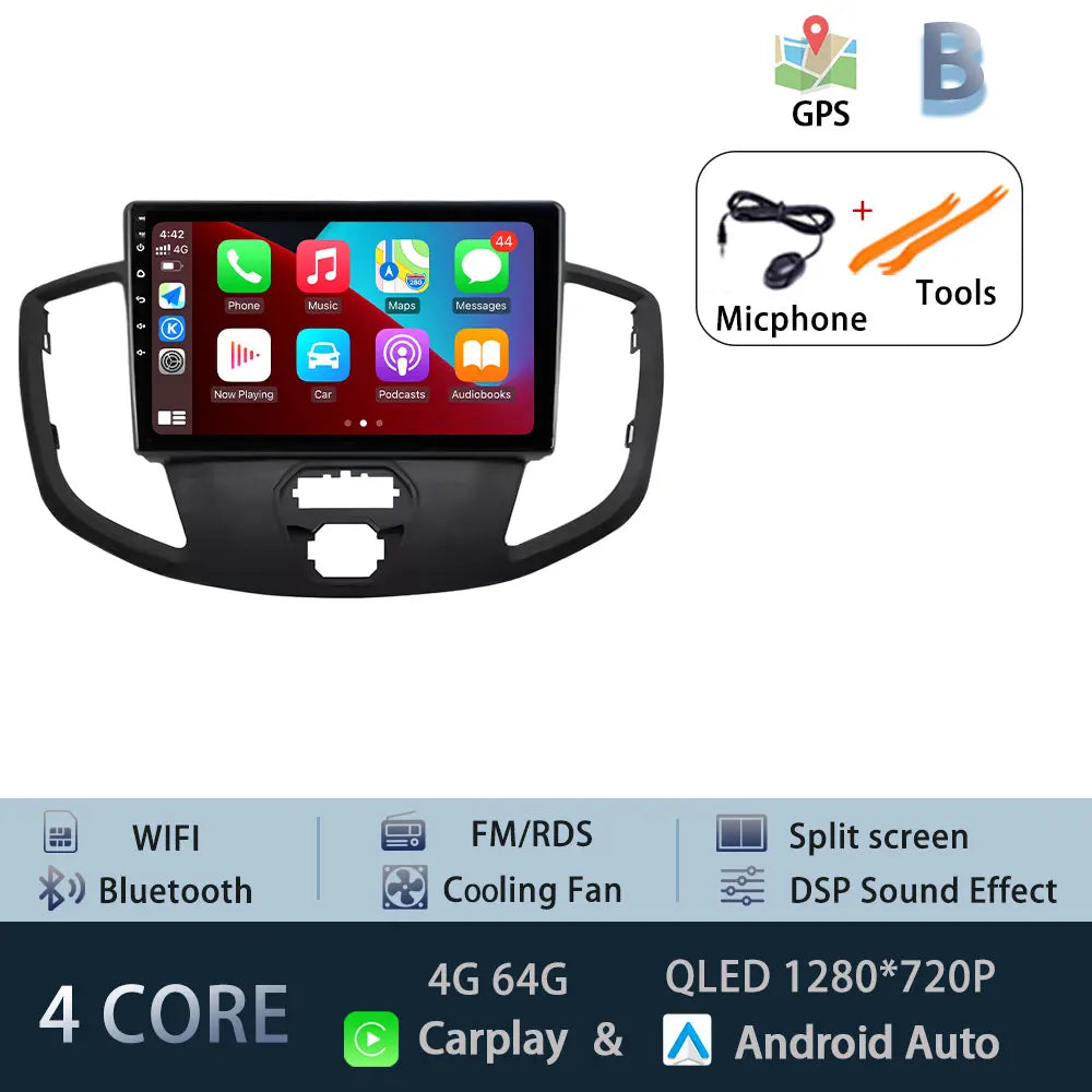 Android 15 for Ford Transit 2015 - 2018 Qualcomm Snapdragon Navigation 4G WIFI  Multimedia Player Auto Carplay auto BT