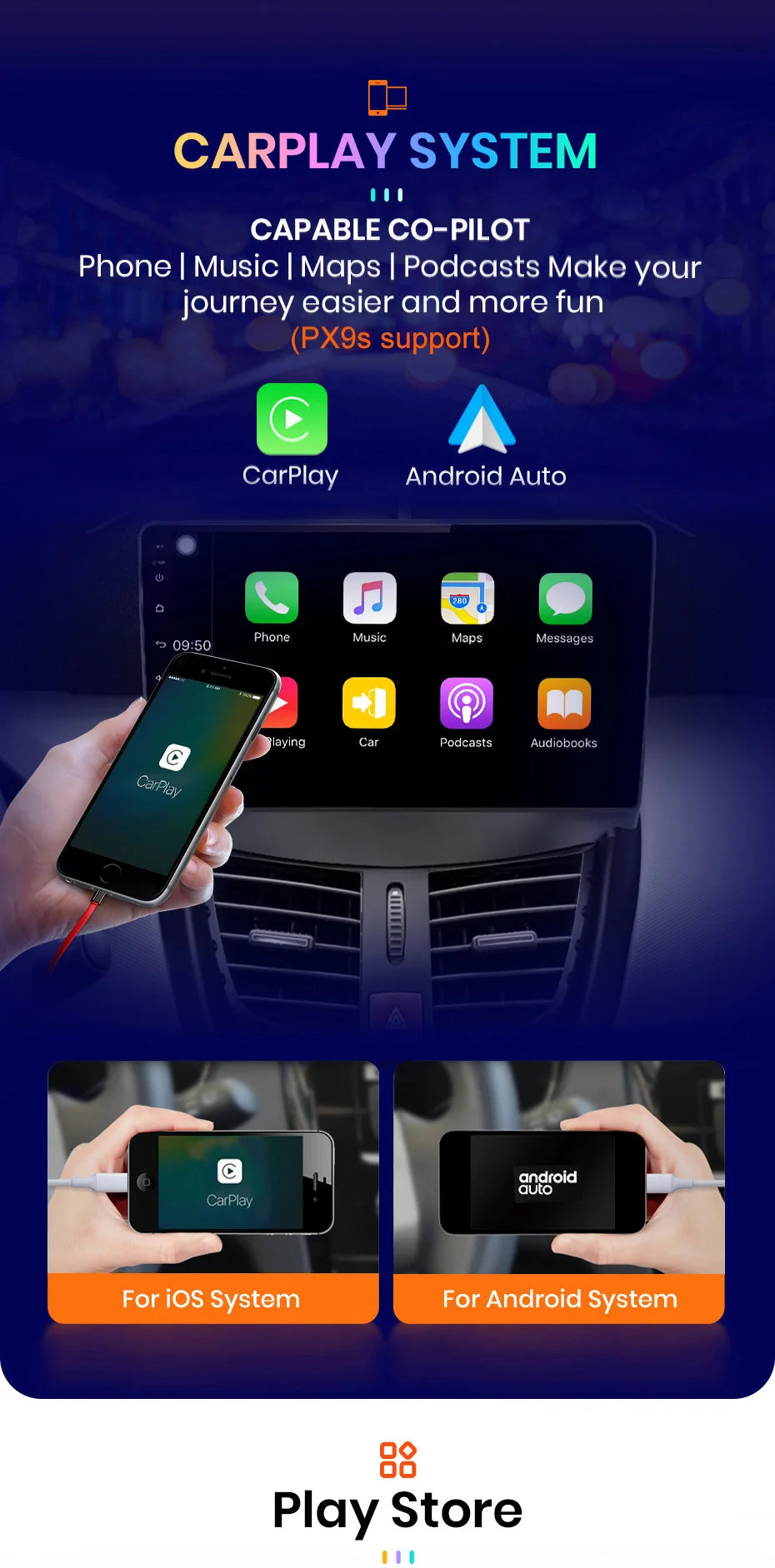 AWESAFE PX9 Car Radio Autoradio for PEUGEOT 207 207CC 2006-2015 Wireless Carplay Screen Android Auto Stereo GPS Navi FM RDS BT