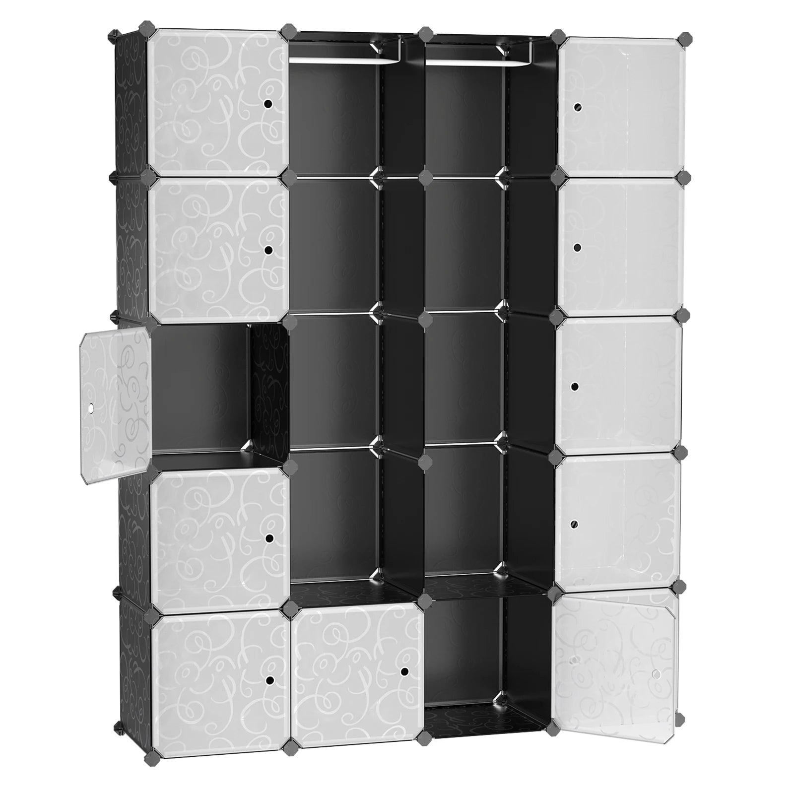 SONGMICS Closet Wardrobe Storage System with 2 Racks 178x143x36cm