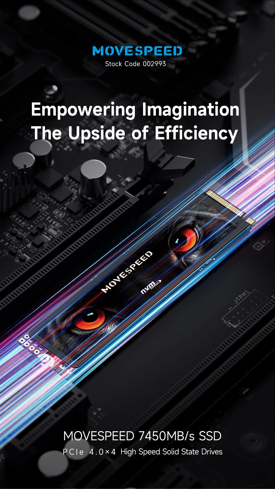 MOVESPEED 7450MB/s SSD NVMe M.2 2280 4TB 2TB 1TB Internal Solid State Hard Disk M2 PCIe 4.0x4 2280 SSD Drive for PS5 Laptop PC