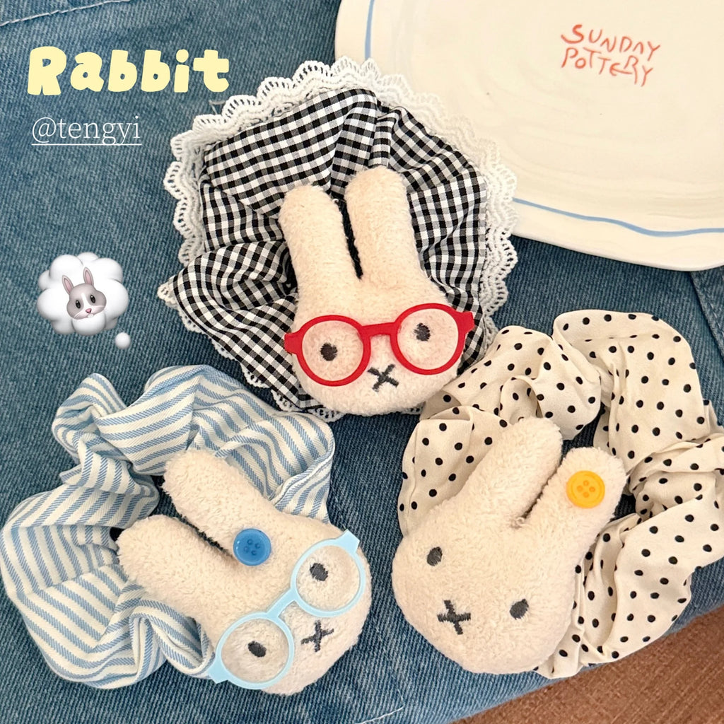 1/3 Pcs Cute Cartoon Bunny Hair Loop Ponytail Large Intestine Loop Hair Accessory Sweet Miffy Cosplay Merchandise
