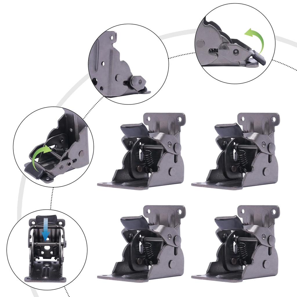 4 Pcs Folding Bracket 0°-90° Self Locking Folding Bracket Hinge Furniture Table Folding Hinge Extension Bracket