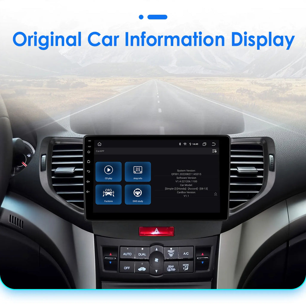 Android 12 for Honda Accord 8 Acura TSX 2008-2012 Auto radio Multimedia Video player GPS navigation Stereo 2din RDS DSP Carplay